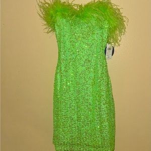 Lime Green Sequin dress